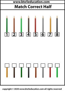 Match The Correct Half of the Pencil Worksheet 5