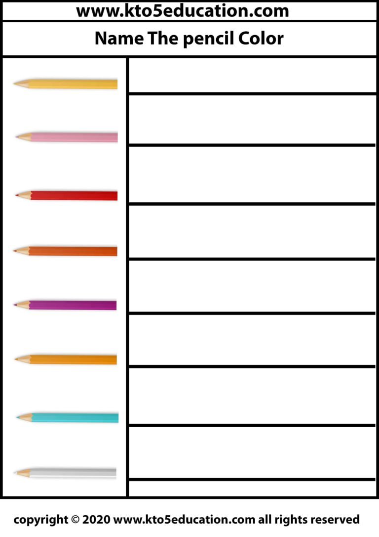 Name the Pencil Color worksheet 2