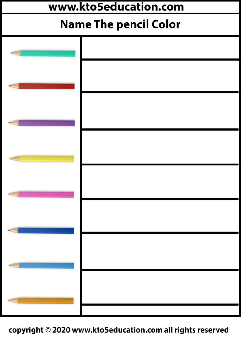 Name the Pencil Color worksheet 3