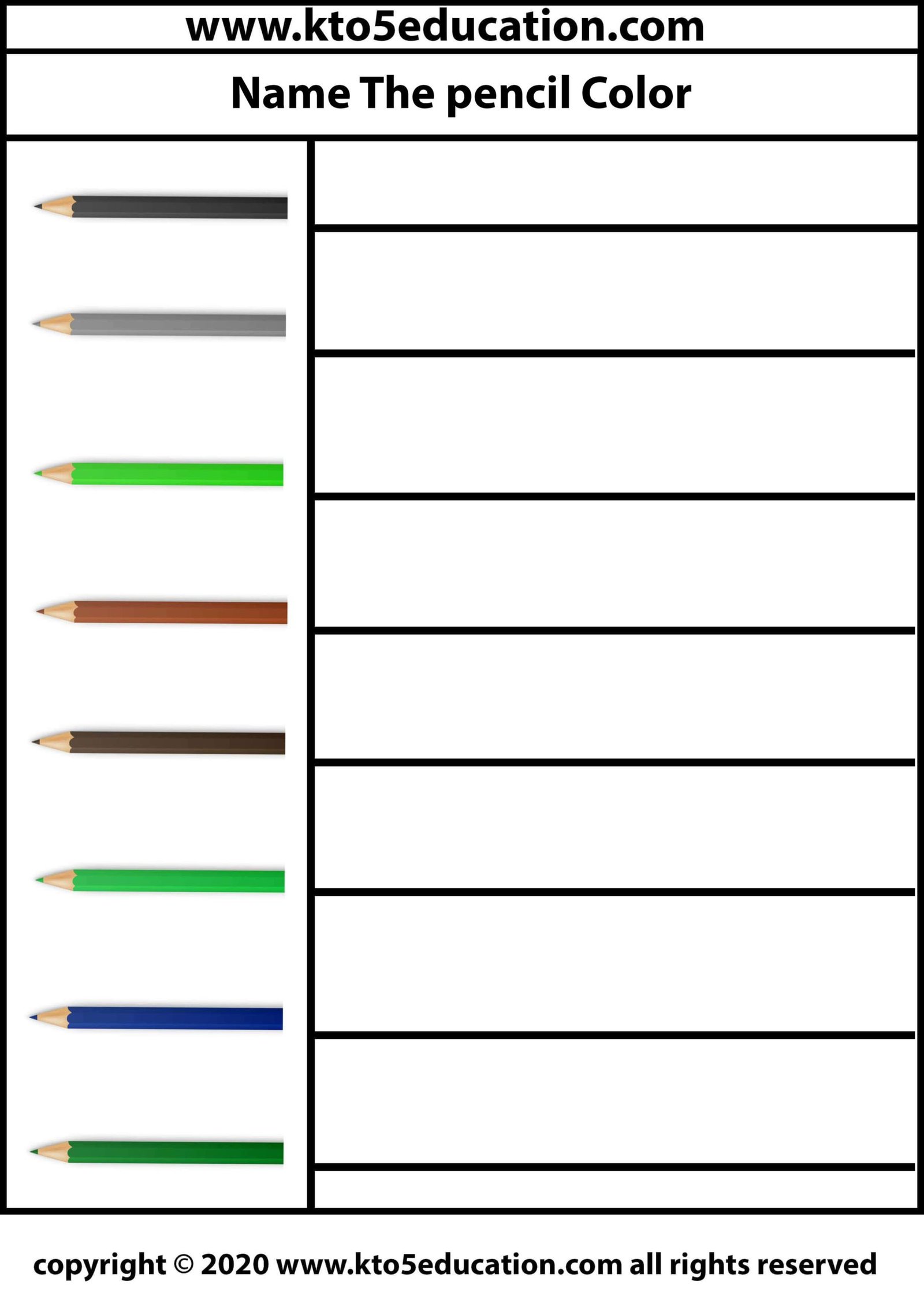 Name the Pencil Color worksheet 4