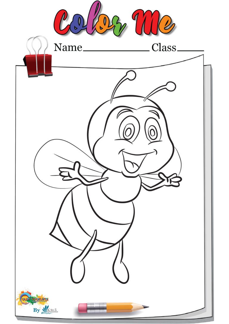 Smiling Bee Coloring Page worksheet