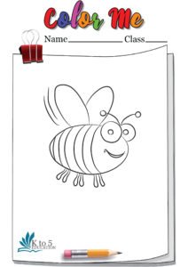 Fying Small bee coloring Page Worksheet