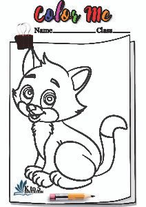 Playful Cat coloring page worksheet