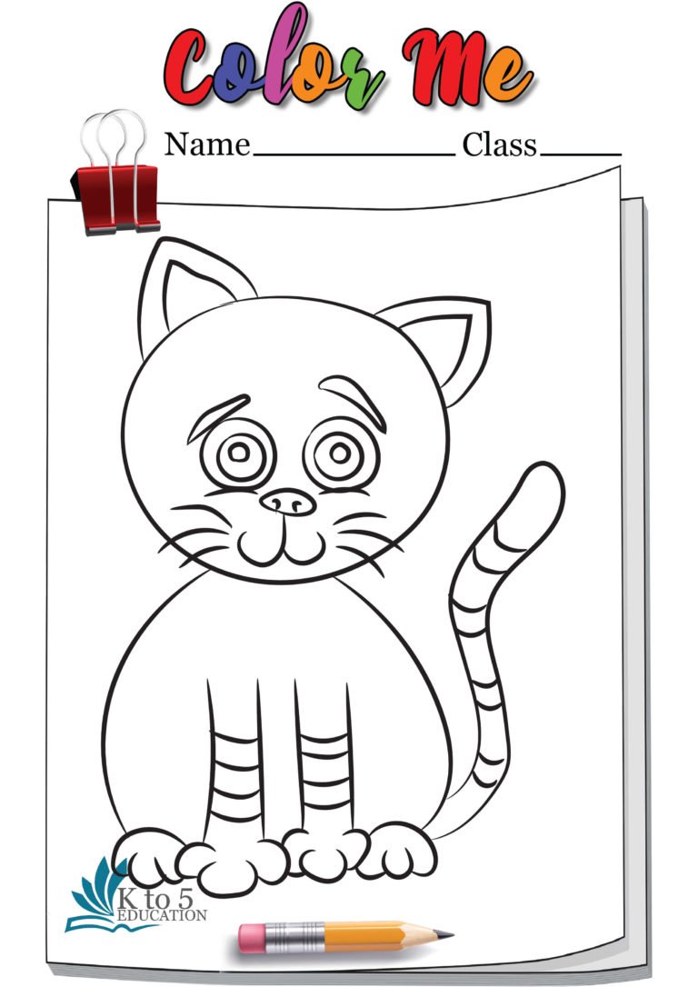 Cute Cat coloring page worksheet