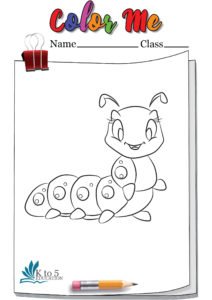 Caterpillar standing coloring page worksheet