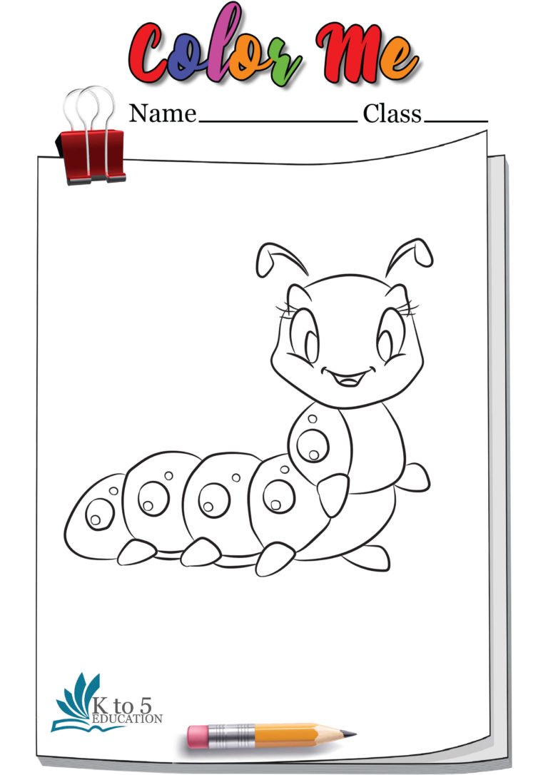 Caterpillar standing coloring page worksheet