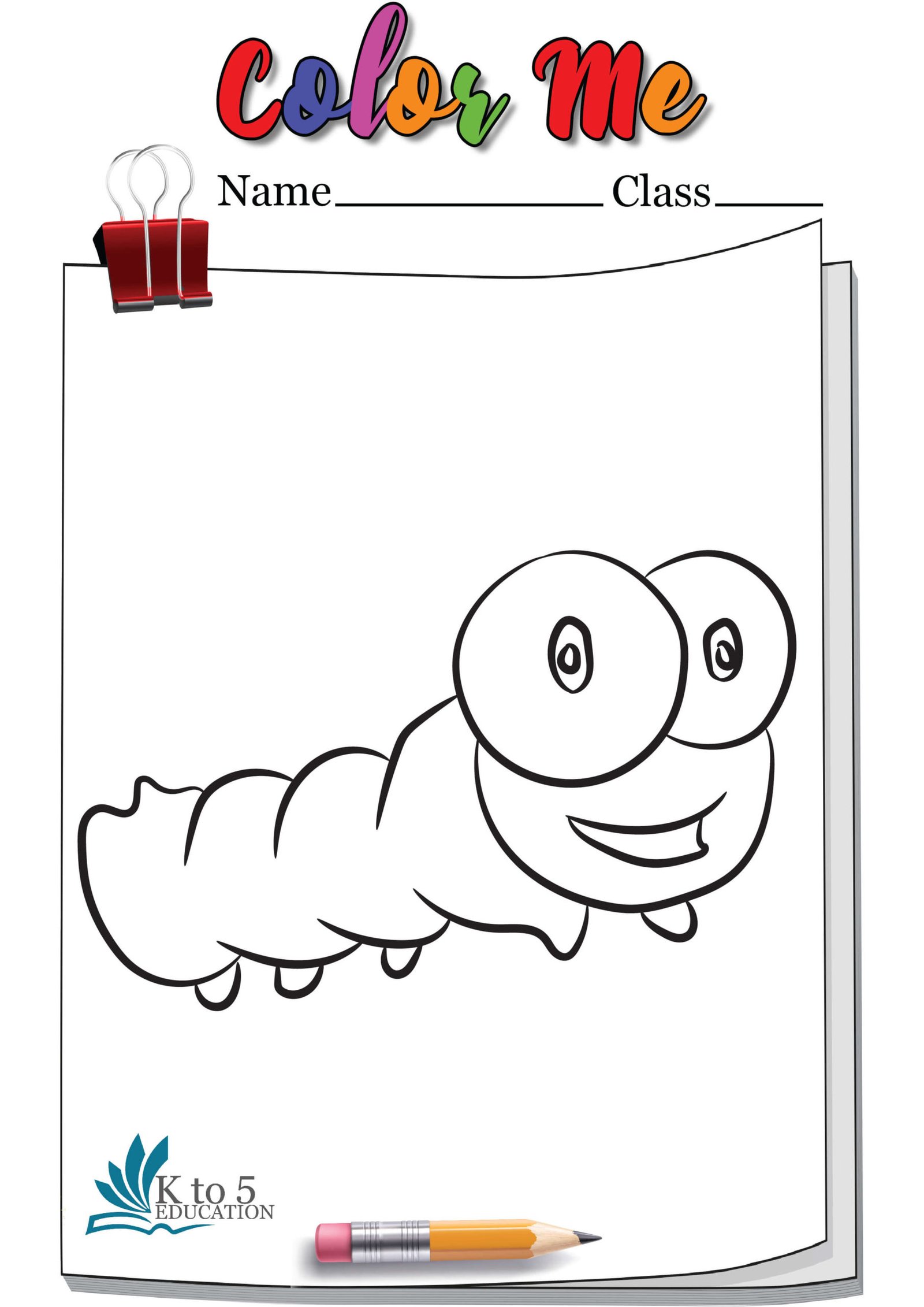Big eye Caterpillar Coloring page worksheet