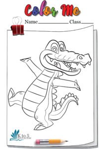 Crocodile Very happy coloring worksheet