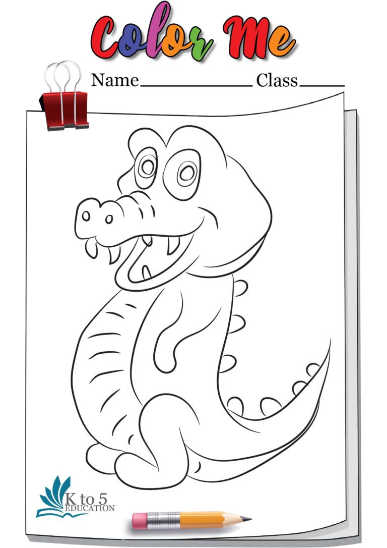 Smiling Crocodile coloring page worksheet