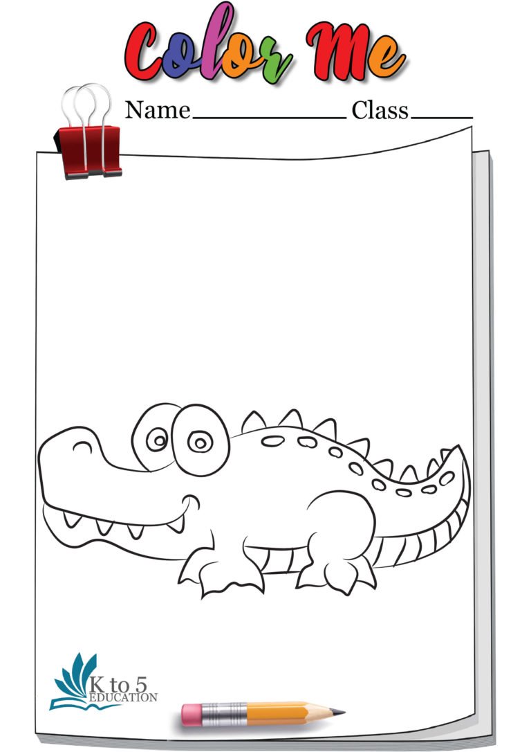 Weird looking Crocodile coloring page worksheet