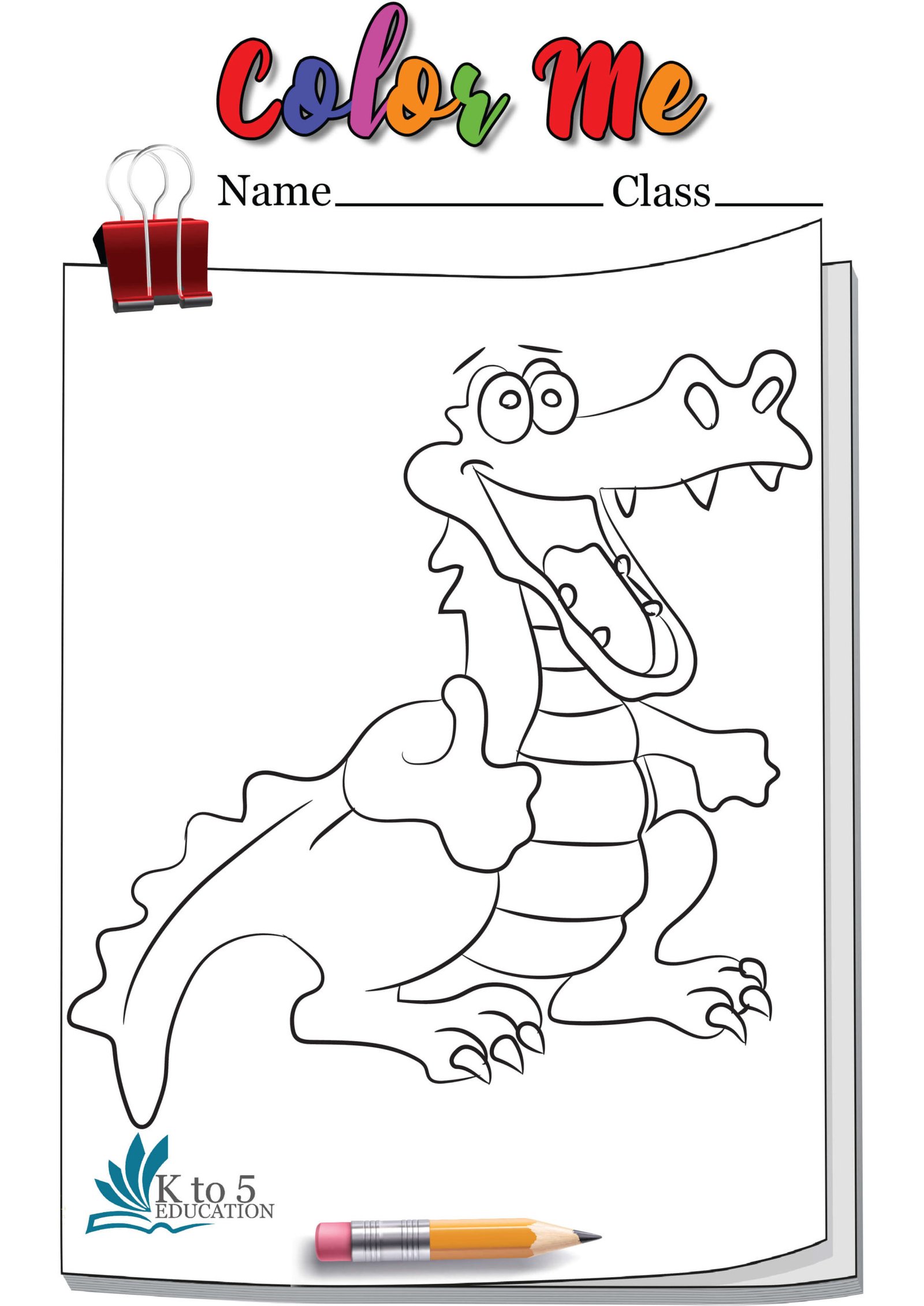 Crocodile Weaving Thumbsup Coloring page worksheet
