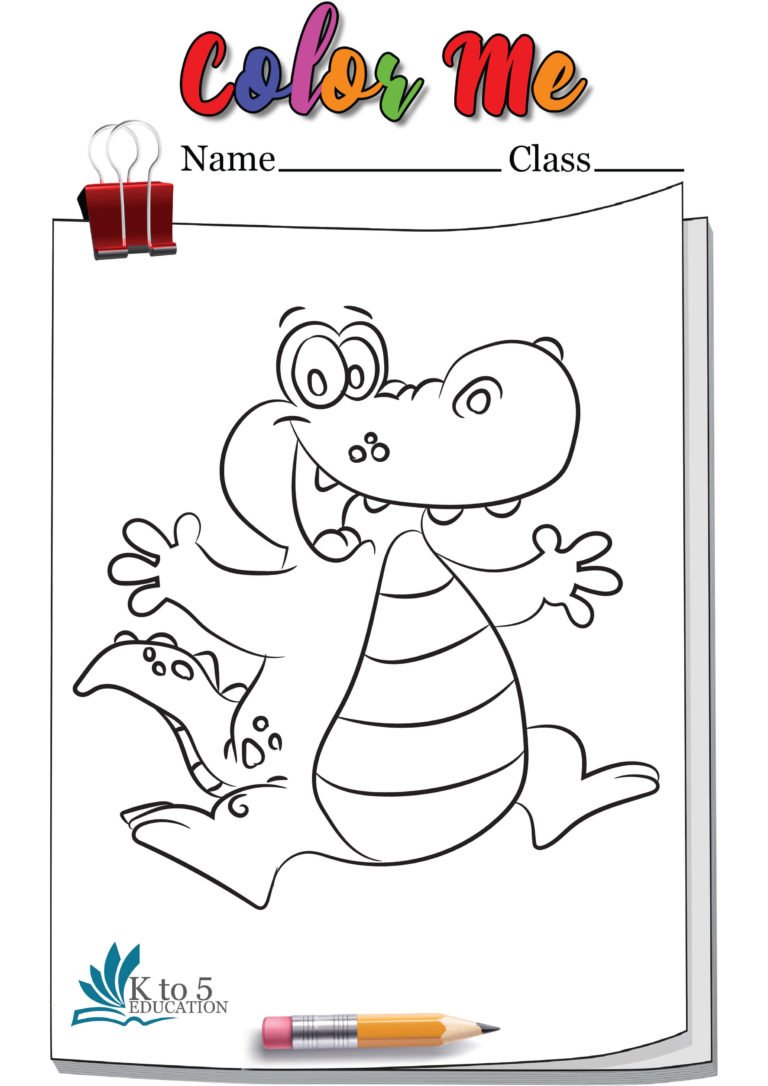 Cheerful crocodile coloring worksheet