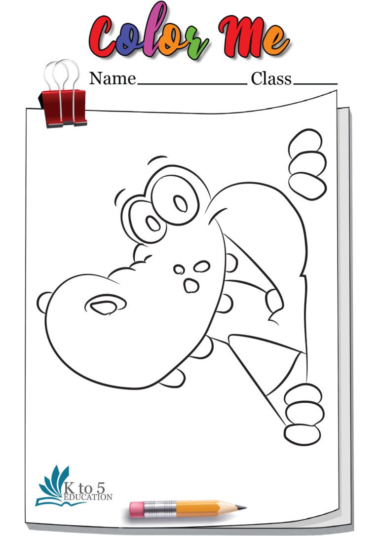 Playful Crocodile coloring page worksheet