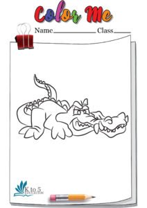 Angry Crocodile coloring page worksheet
