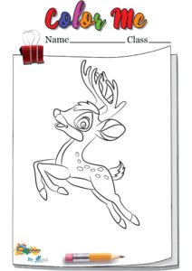 Jumping Deer Coloring Page worksheet