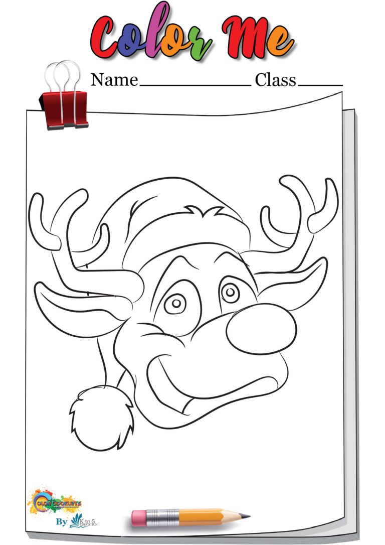 Deer cartoon wearing hat coloring page