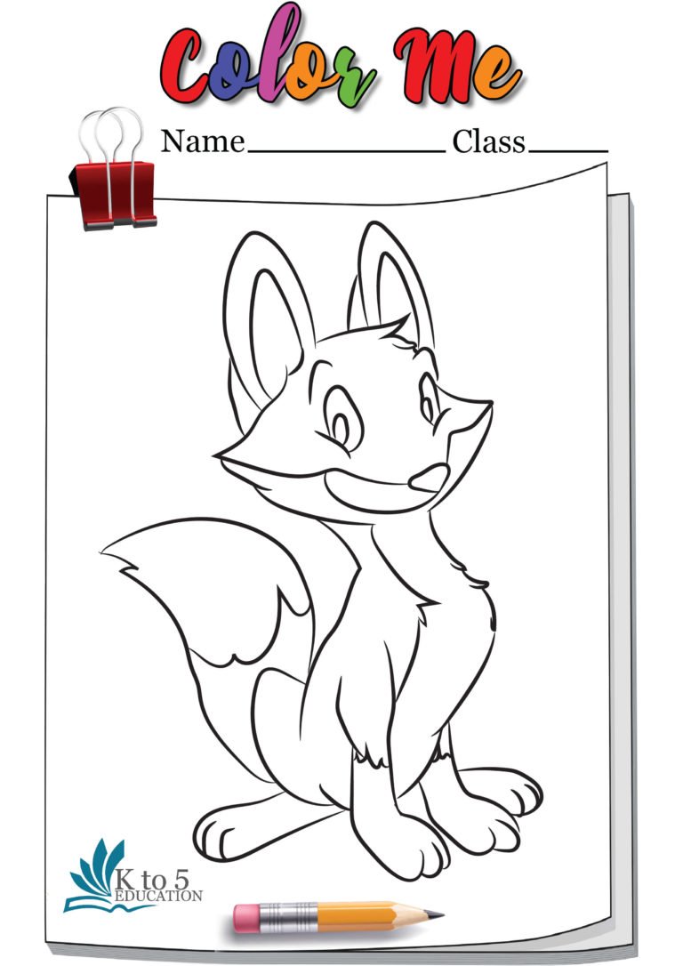 Happy Fox coloring page worksheet