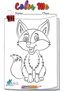 Smiling Fox coloring page worksheet