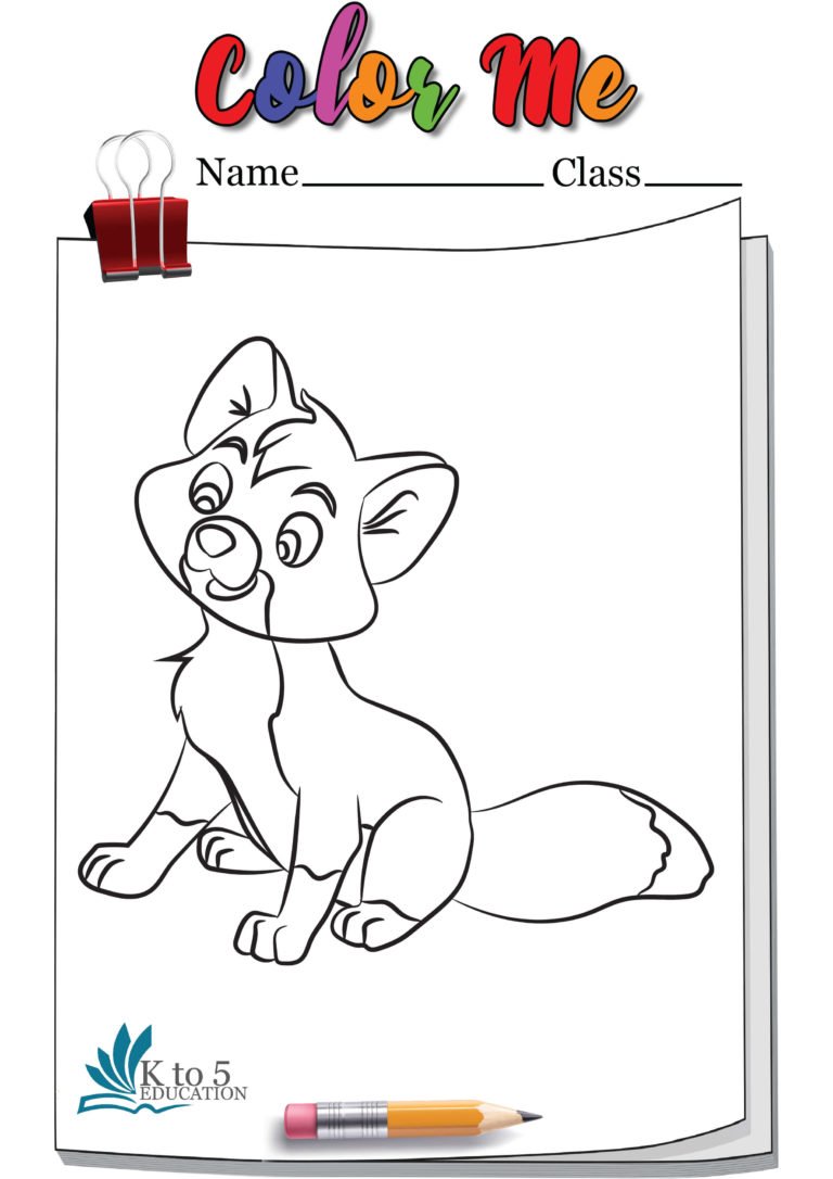 Fox looking at you coloring page worksheet