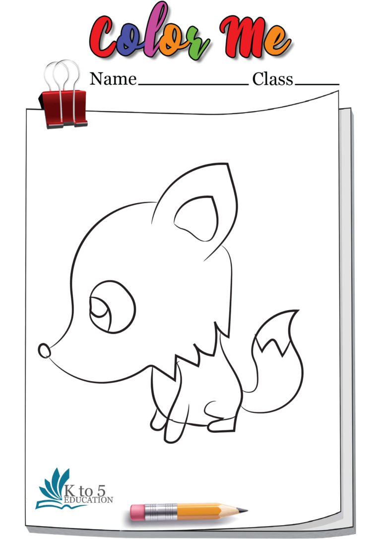 Sad Fox coloring page worksheet