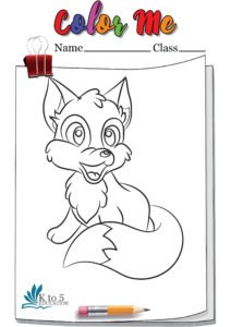 Fox weaving tail coloring page worksheet