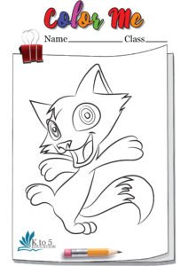 Jumping Fox Coloring page worksheet