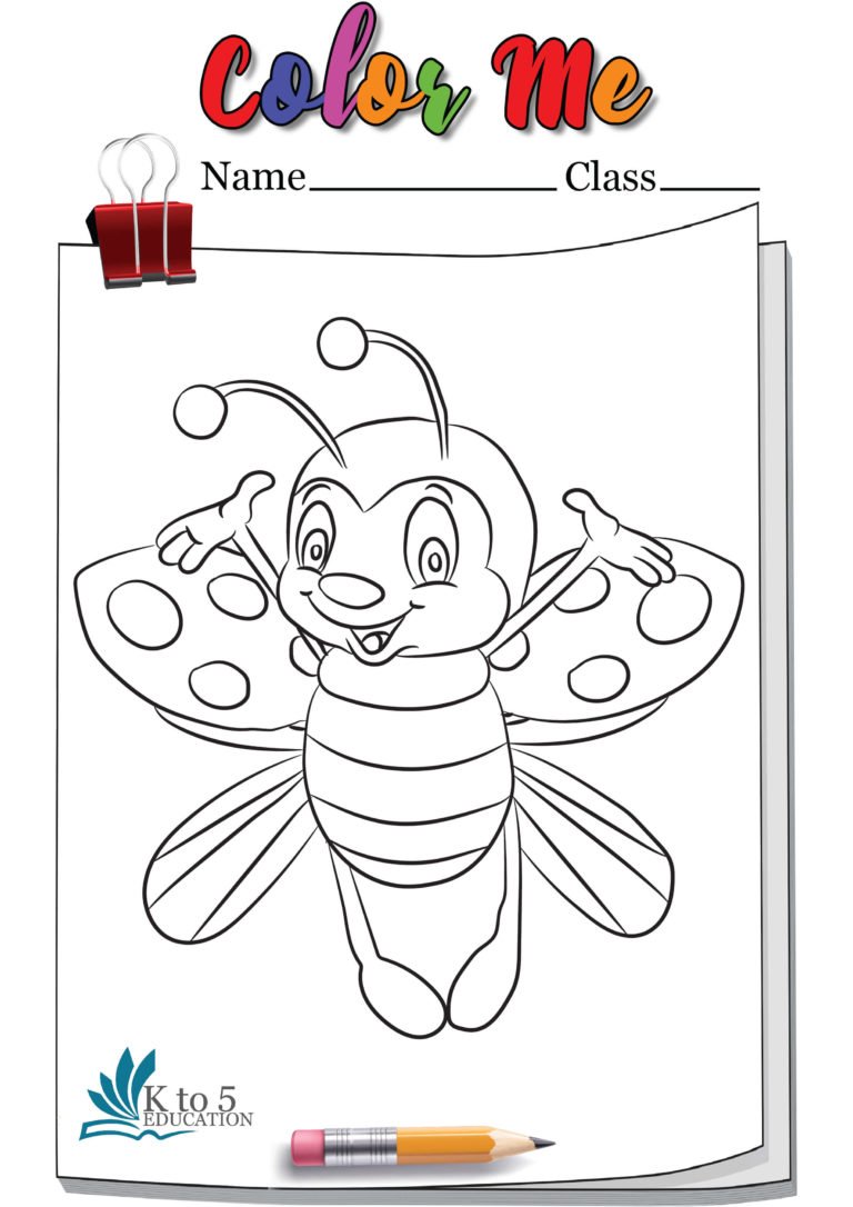 Jumping Ladybug Coloring page worksheet