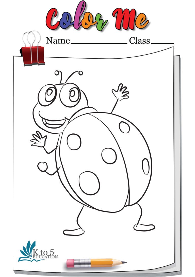 Smiling Ladybug Coloring Page Worksheet