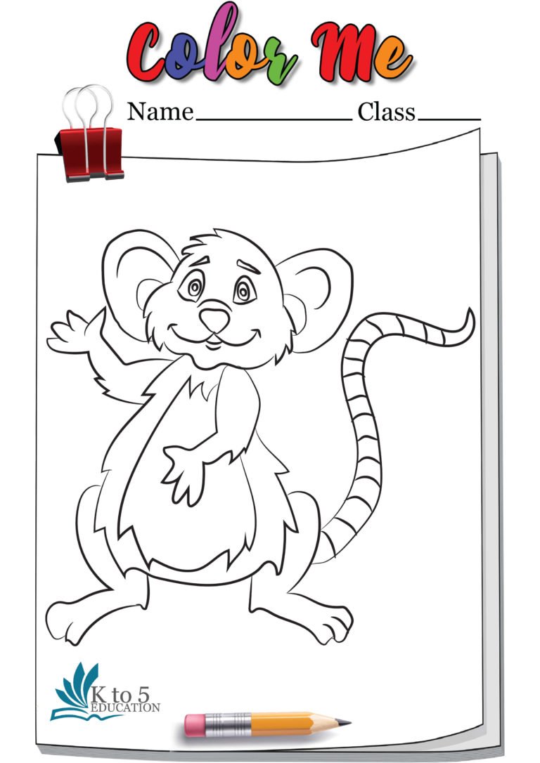 Rat waving coloring page worksheet