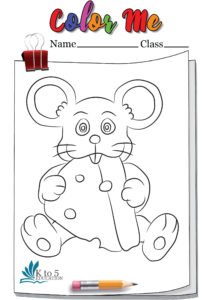 Rat Eating Cheese coloring page worksheet