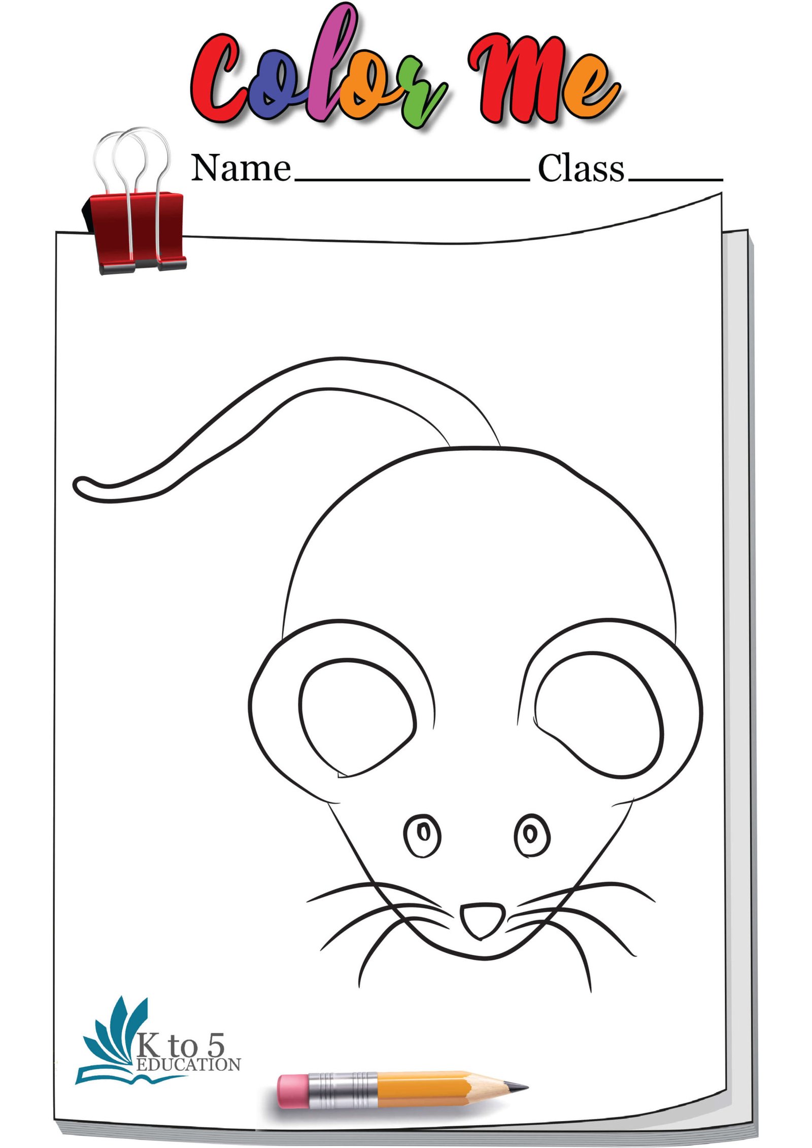 Rat Ready to Run Coloring Page Worksheet