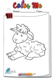Smiling Sheep coloring page worksheet 1