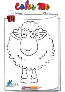 Sheep Staring at you coloring page worksheet 1