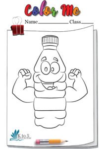 Bottle Showing Muscle coloring page worksheet 1