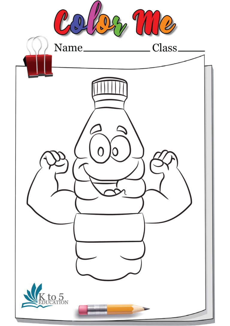 Bottle Showing Muscle coloring page worksheet