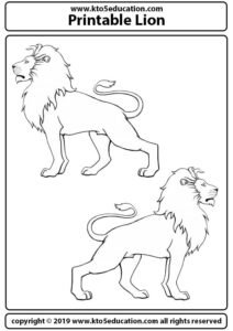 Printable Lion Worksheet For Kids