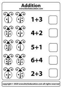 Bug Addition Worksheet