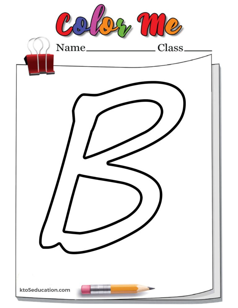 Bold Letter B Outline Coloring Page worksheet