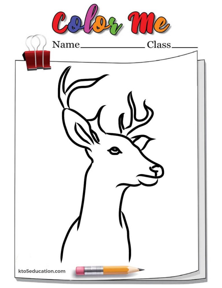 Deer Head Coloring Page