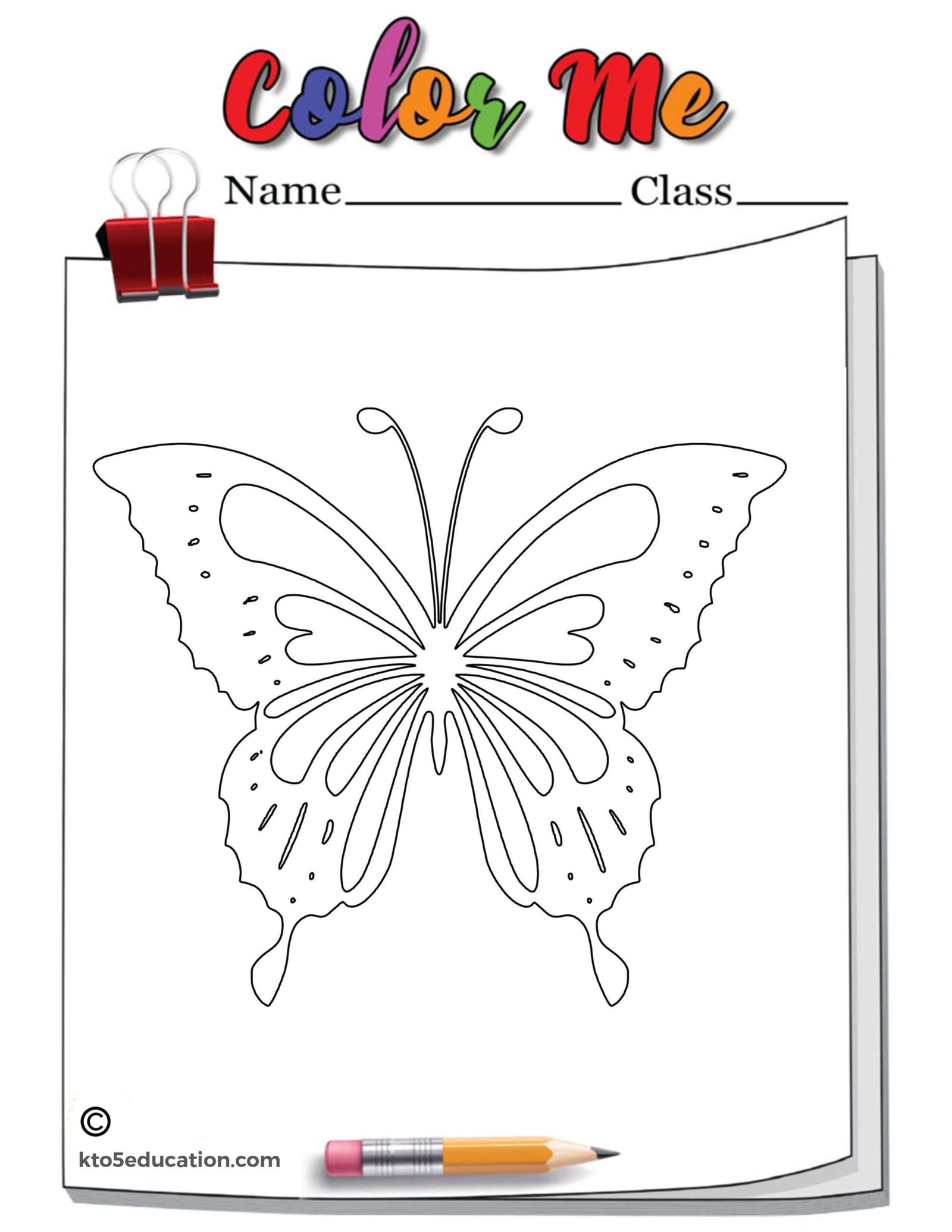 Giant Butterfly Outline Coloring Page