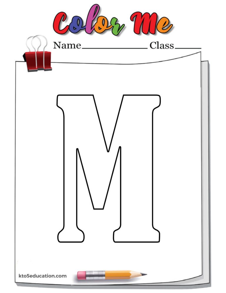 Latter M Outline Worksheet