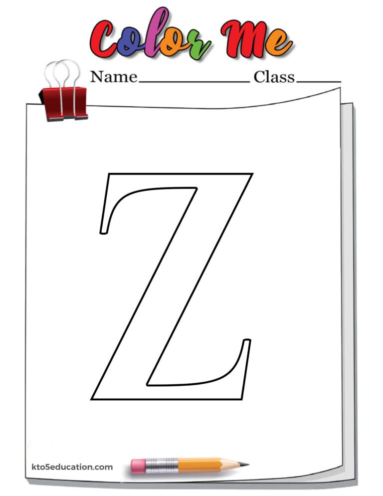 Latter Z Outline Worksheet