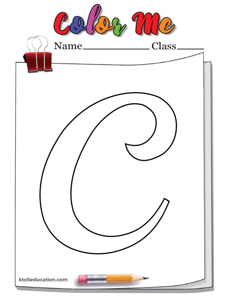 Lower Case Latter C Outline Worksheet