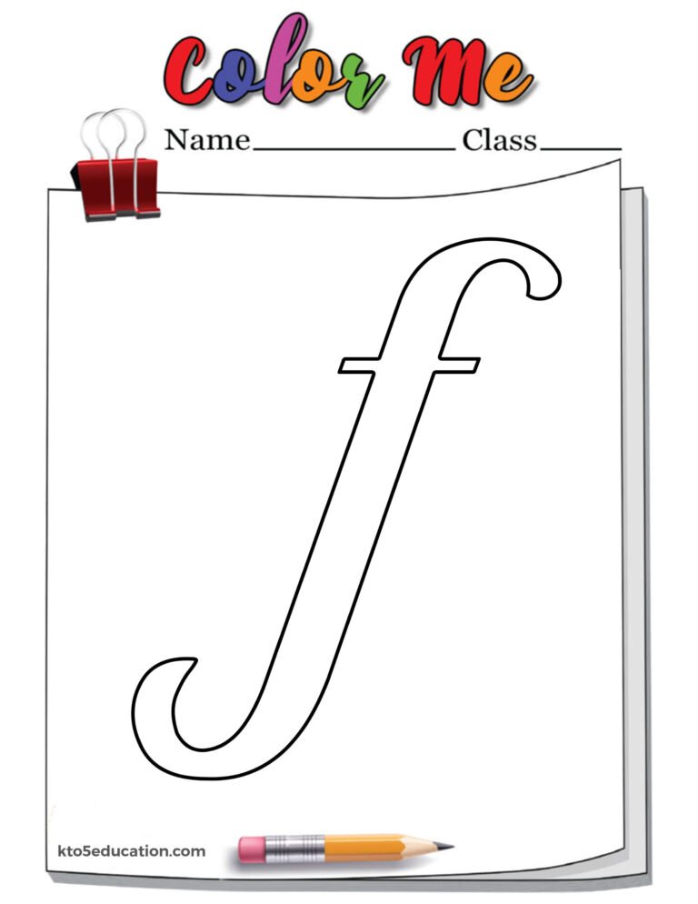 Lower Case Latter F Outline Worksheet