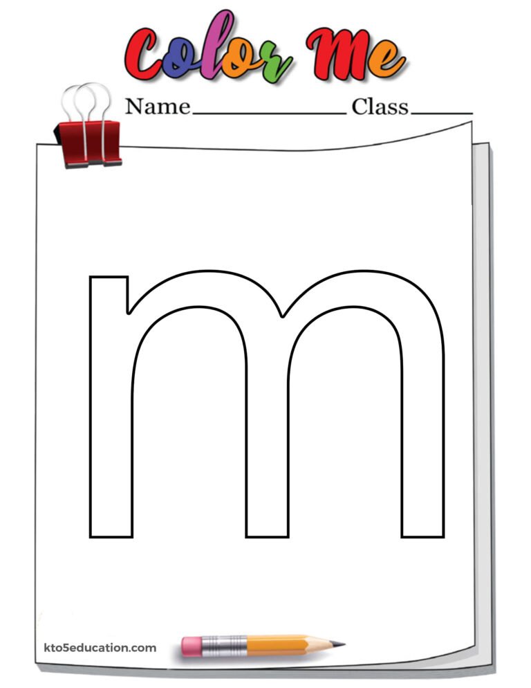 Lower Case Latter M Outline Worksheet