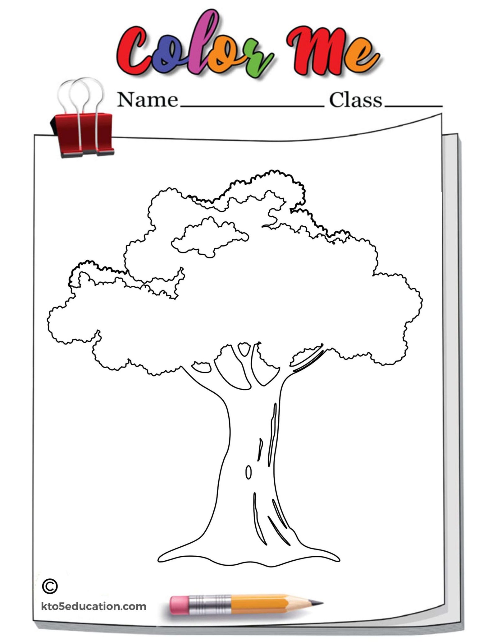 Maple Tree Outline Coloring Page