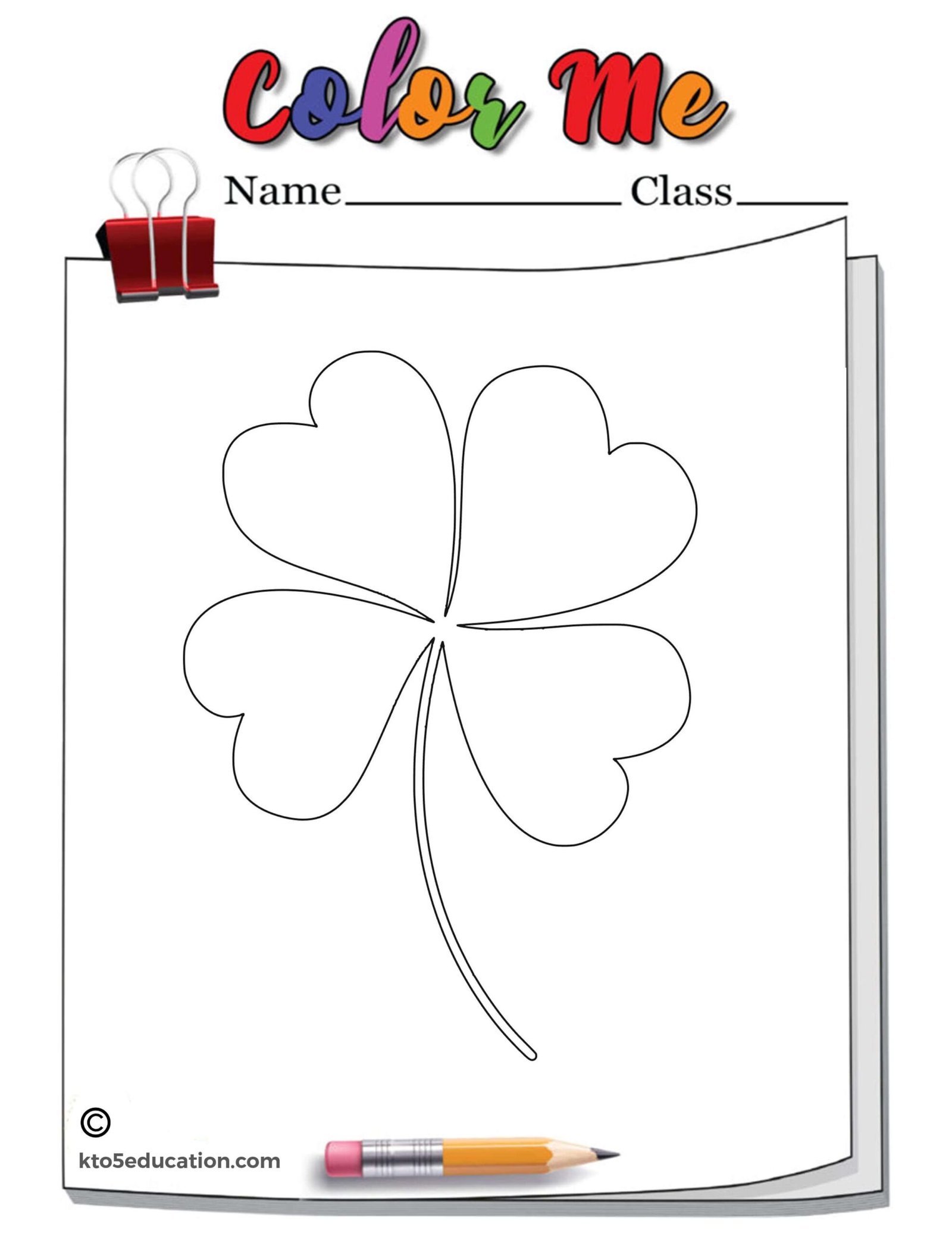 Shamrock Clover Coloring Page