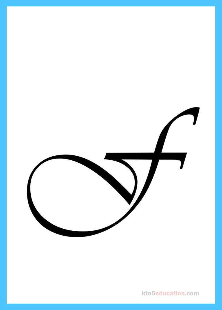 Free Printable Cursive Letter F Template