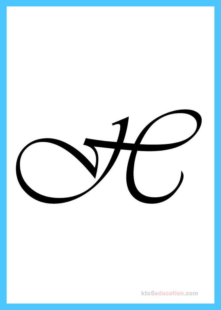 Free Printable Cursive Letter H Template