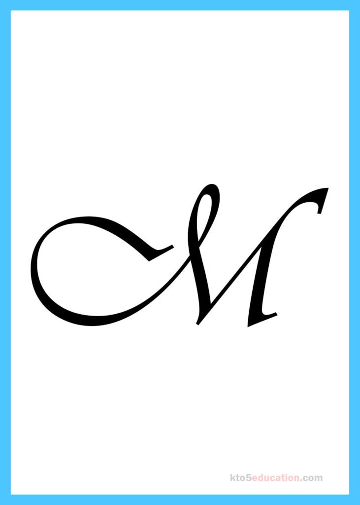 Free Printable Cursive Letter M worksheet